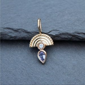 Vintage 14 KT Gold Diamond & Tanzanite Rainbow